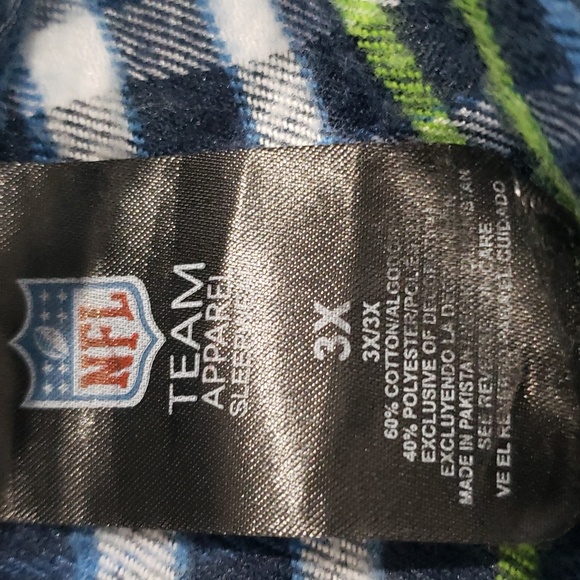 NFL SEATTLE SEAHAWKS Flannel Sleepshirt Sz 3X - Picture 5 of 8
